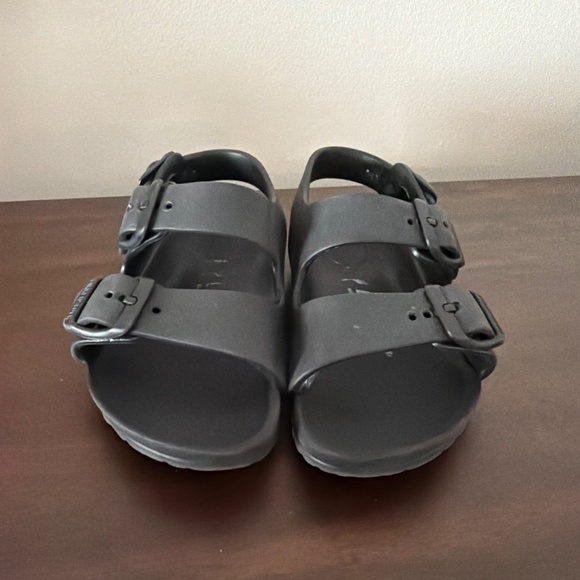 Birkenstock Black Rubber Kids Sandals 2 Straps Size 27 (youth 9-9.5) - Picture 2 of 10
